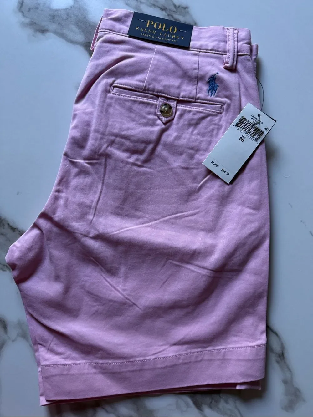 Polo Ralph Lauren Stretch Straight Fit Chino Shorts Pink Size 30 NWT